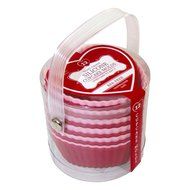 Set of 12 Red and Pink Heart Shaped Silicone Cupcake Molds / Stands - - 12 Red Cupcake Stands and 12 Red &amp; Pink... N3