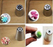 Make Flowers In Seconds! Russian Icing Piping Tips Cake Pastry Decorating Nozzle Kit (10 PCS)+1 Coupler