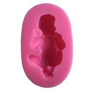 FLY 2PCS Sleeping Baby And Angel Wing Types Silicone Cake Mold,Pink N6