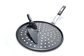 GrillPro 98140 Non-Stick Pizza Grill Pan includes Pizza Cutter/ Server, 12-Inch Diameter N2