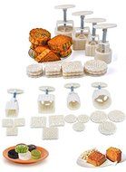 Peneric Moon Cake Mooncake Decoration Mold Mould 450g Flowers Round 12 Stamps 4 Set DIY Tool (12 size) N5