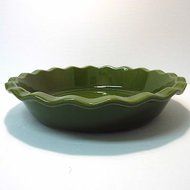 Emile Henry Made In France 9 Inch Pie Dish, Olive Green N2