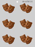 CK Products 2-1/2-Inch Comedy &amp; Tragedy Mask Chocolate Mold