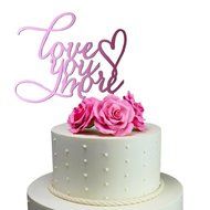 Sugar Yeti Made In USA Wedding Cake Topper Love You More #20 Gold Mirror N14
