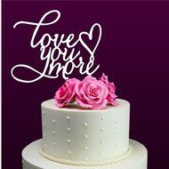 Sugar Yeti Made In USA Wedding Cake Topper Love You More #20 Gold Mirror N15