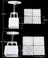 Lucky Gourd Mid Autumn Festival DIY Mooncake Mold- 16 Pcs Mode Pattern for 4 Sets, 50g / 100g (White) N4