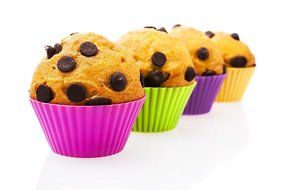Kithtensils Premium Silicone Baking Cups - set of 12 Reusable Cupcake Liners / Muffin Cups in 6 Beautiful Colors N2