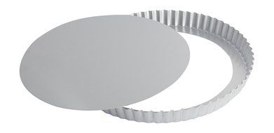 Ottinetti Fluted Round Tart Mold, 28cm/11", Silver