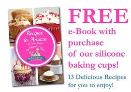 Silicone Baking Cups Set of 12+1 No need for Paper Wrappers Reusable Non-stick Molds No BPA, Easy Release Cupcake... N5