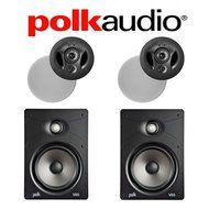 (2) Polk Audio 900-LS + (2) Polk Audio V85 Vanishing Series In-Wall / In-Ceiling Home Speaker System