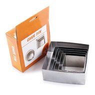Aprince Set of 6 Stainless Steel Cake Mousse Molld Cake Baking Cake Decor Molds Ring (Round Set) N6