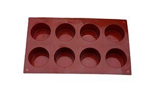 B&amp;S FEEL 8-Cavity Round Cylinder silicone mold for Handmade Soap, Cupcake, Bread, Loaf, Muffin, Brownie, Cornbread... N3