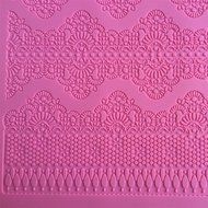 LYNCH Flower Pattern Silicone Mat Mold Fondant Cake Lace Embossed Mould,Pink N2
