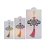 Y&amp;XL&amp;H 3 Chinese Knot Pattern Cake Stencil,Stencil Tool Kit for Cakes,Cupcake Icing Stencils Decoration N2