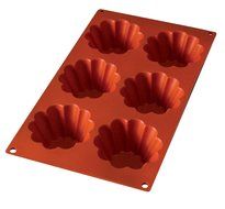 Lekue 6 Cavity Briochette Mold, Terracota