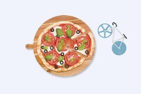 Pizza Cutter - Bicycle Pizza Cutter: Black &amp; Yellow N24