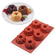 Cookies Baking Mold, AYAMAYA Silicone Cake Biscuit Baking Mold Cake Pan Muffin Cups Chocolate 3D DIY Mold (6-Cavity) N2