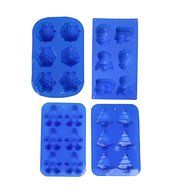 IHOMECOOKER 4PC Silicone Christmas Baking Mold Set Christmas Tree Snowflakes Snowman Cake Mold Set N2