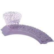 50pcs Light Purple Leaf Muffin Cup Cake Wrapper Case Party Liner Decoration N2
