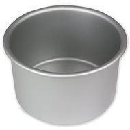 PME RND064 Round Seamless Professional Aluminum Baking Pan, 6&quot; x 4&quot;, Silver