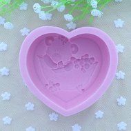 Sher It's A Boy Heart Shaped Fondant Cake Chocolate Silicone Mold, Decoration Tools Bakeware N3
