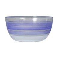 Golden Hill Studio 11" Serving Salad Bowl Hand Painted in the USA by American Artists-Retro Cottage Stripe Orange... N5