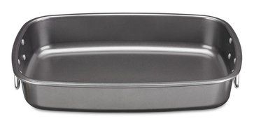 Premium Cuisinart Heavy Steel Roaster Grill Pan with Bear Paw Meat Handlers Bundle N3