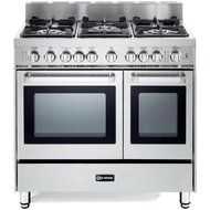 Verona VEFSGG365NDSS 36&quot; Pro-Style Gas Range with 5 Sealed Burners 2 Turbo-Electric Convection Ovens Manual Clean...