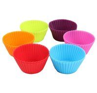 Silicone Cup Cake moulds in Assorted Colors (12 piece sets) for baking amazing medium sized cupcakes. 12pcs per... N9