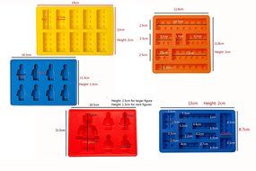 iNeibo Kitchen For Building Bricks Lovers - Value Set Of 5 Silicone Molds - For Ice Cube, Chocolate, Candy, Soap... N2