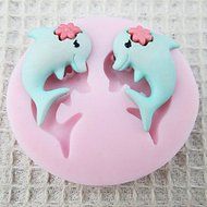 Sher A Pair of Dolphin Silicone Mold Fondant Molds Sugar Craft Tools Chocolate Mould For Cakes