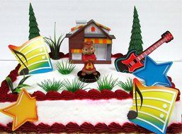 ALVIN AND THE CHIPMUNKS 14 Piece Birthday Cake Topper Set Featuring Alvin Seville and Themed Decorative Accessories... N3