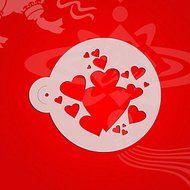 Sher Variety Heart Pattern Cake Stencil ,Wall Painting Stencils ,Coffee Stencil Template Mold Plastic,Cake Tools