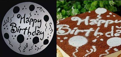 Lautechco 4Pcs/Set DIY Birthday Cake Spray Mold Decorating Heart Flower Screen Printing Film Coffee Tiramisu Decorating... N4
