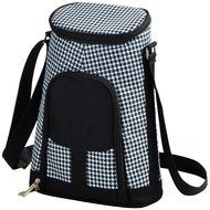 Picnic at Ascot Stylish 2 Bottle Insulated Wine Tote Bag with Cheese Board, Knife and Corkscrew - Trellis Blue N19