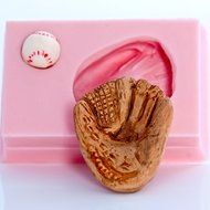 Baseball glove and ball Silicone Mold Food Safe Fondant, Chocolate, Candy, Resin, Polymer Clay, Jewelry, Craft... N3