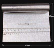 Autek 2 PCs Stainless Steel Pizza Dough Scraper Cutter Kitchen Flour Pastry Cake Tool Scale(3DMold-DoughCutterx2) N3
