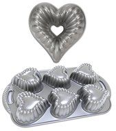 Heart Bundt and Cupcake Muffin Pan Set, Cast Aluminium by Nordic Ware N3