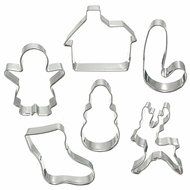 Anyana 6Pcs/Set Baking Mold Set Chrismas Cake DIY Cutter Biscuit Cookies New Year Party Dessert Pastry Stainless... N6