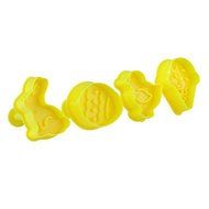 Sher Fondant Cake DIY Decorating Plunger Cutter Tools Chicken Rabbit Ice Cream Easter Egg Theme (4-Pack) N2