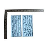 Y&amp;XL&amp;H 2pcs Bakeware Stone Walls Shape Embossed Bake Tool Fondant Cake Cupcake Decorating DIY Mold N2