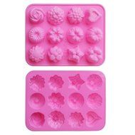 TANGCHU Silicone Muffin Tray Candy Cupcake Jelly Mold Of 12 Flowers Unit Size: 1.73inch In Diameter; 0.98inch... N2