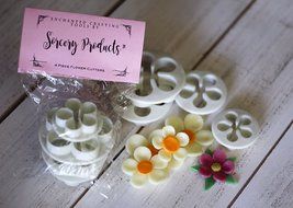 Sorcery Products Fondant Tool Set 4 FLOWER cookie CUTTERS N3