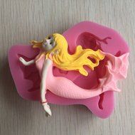 HORIEN Mermaid Shape 3D Silicone Fondant Cake Mold N4