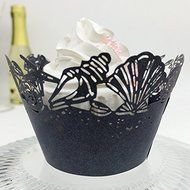 CozyT 50 PACK Roses Cupcake Wrappers Artistic Bake Cake Paper Cups Vine Lace Laser Cut Liner Baking Cup Muffin... N9