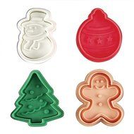 Fox Run Brands 67057 4-Piece Christmas Fondant Plunger Cutter Set