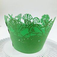 CozyT 50 PACK Roses Cupcake Wrappers Artistic Bake Cake Paper Cups Vine Lace Laser Cut Liner Baking Cup Muffin... N11