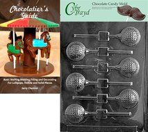 Cybrtrayd Golf Ball Lolly Sports Chocolate Candy Mold with Chocolatier&#039;s Guide Instructions Book Manual