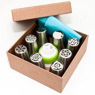Russian Piping Tips Set - Cake Decorating Kit - Professional Tri Color Coupler And Reusable Silicone Pastry Bag... N6