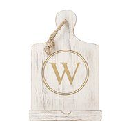 Cathy's Concepts Personalized Wooden iPad &amp; Recipe Stand, White, Letter W N41